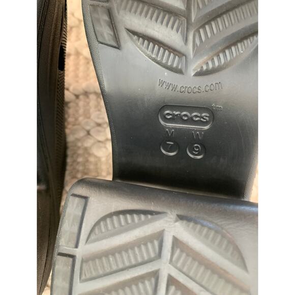 Crocs Siren Platform Clog Black with Pink Bow Jibbitz Size 9 - Picture 11 of 11